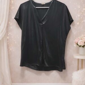 JODIFL Elegant Black Satin Blouse